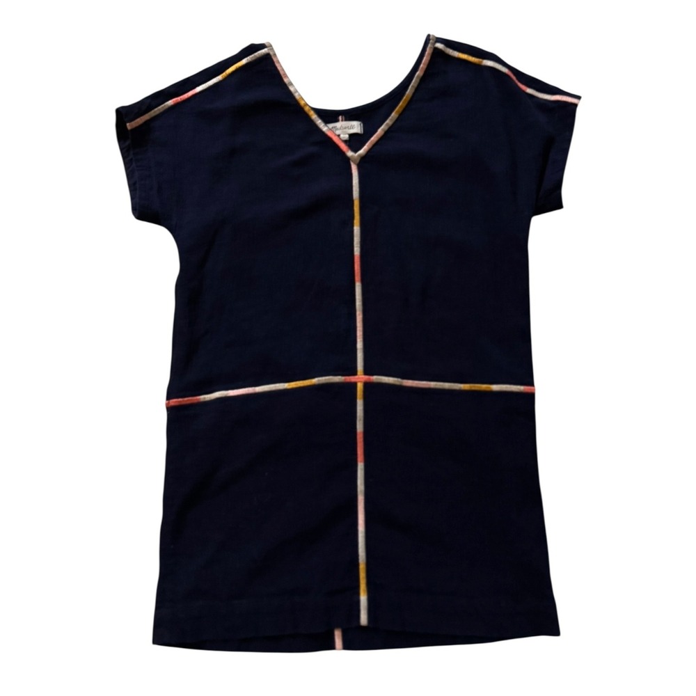 Madewell Women's Navy Blue Short Sleeve‎ Mini Dress Casual Summer